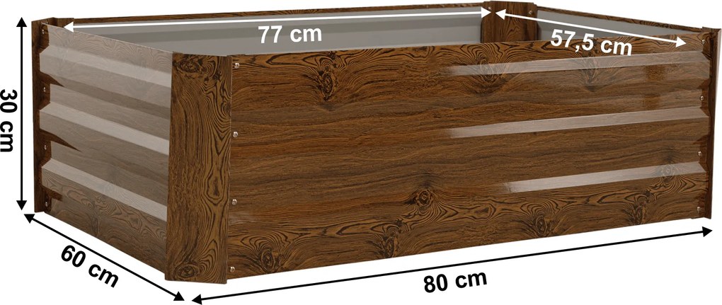 Magasított virágágy, barna, acél, NONKY TYP 2