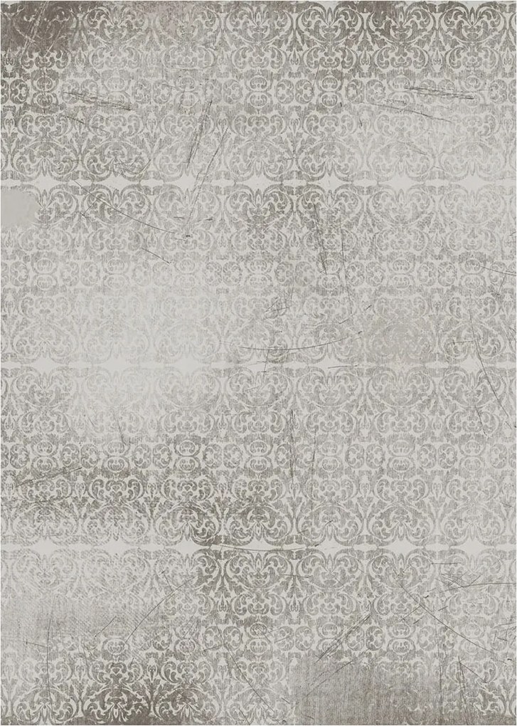 Vinyl tapéta Damask szürke krém nélkül 184x254 Vintage csillámos dísz +ragasztó