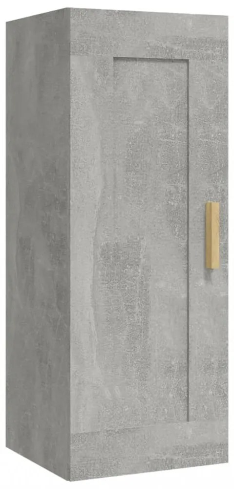 betonszürke szerelt fa faliszekrény 35 x 34 x 90 cm