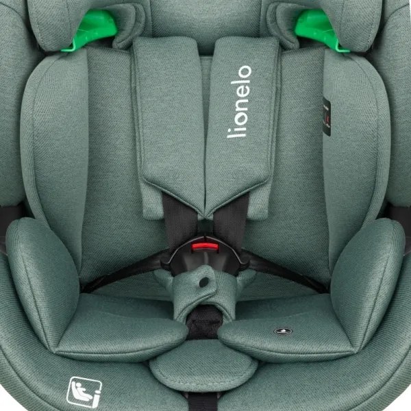 Lionelo - Forgatható autósülés alappal LAVENDER i-Size 76-150 cm pisztáciazöld