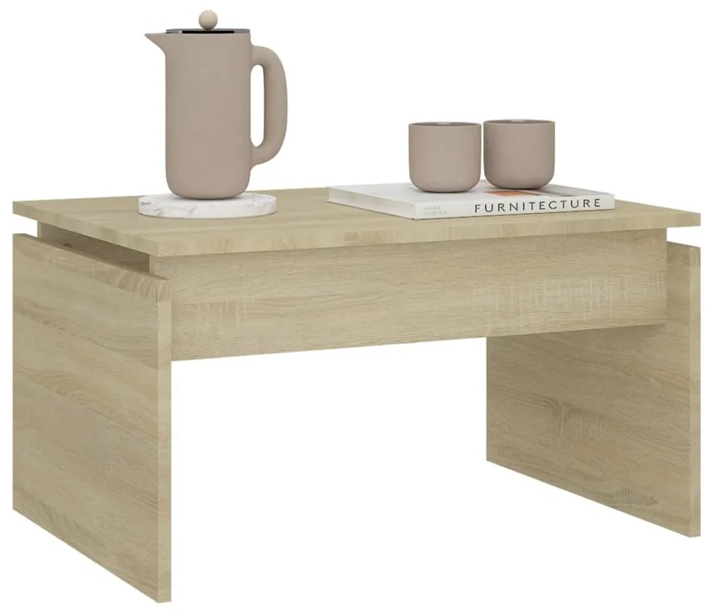 Sonoma tölgy színű szerelt fa dohányzóasztal 68 x 50 x 38 cm