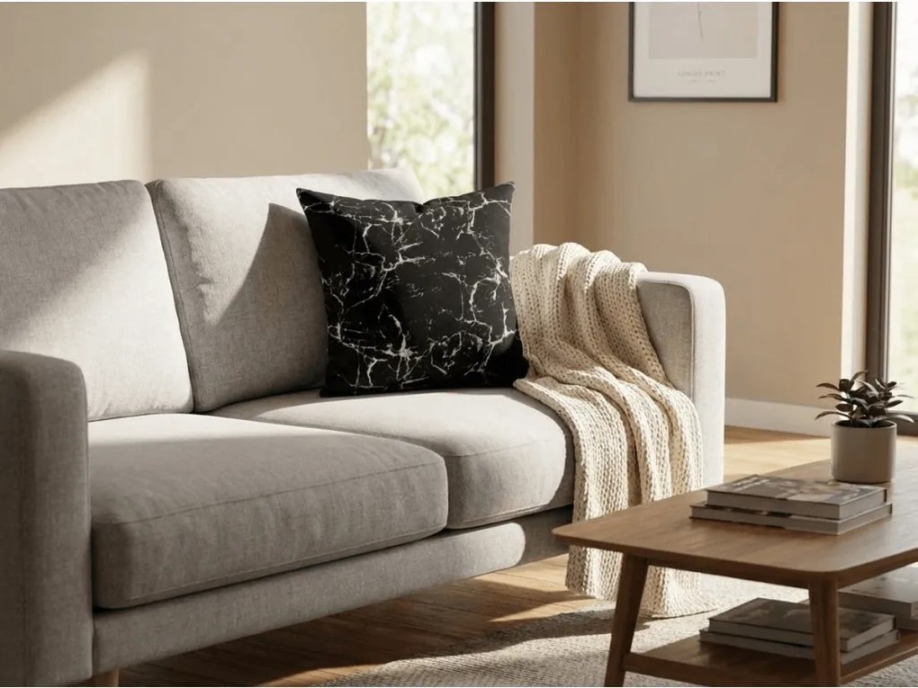 Szett 2 db díszpárnahuzat mikroszálas TEMPESTA 45x45 cm, fekete