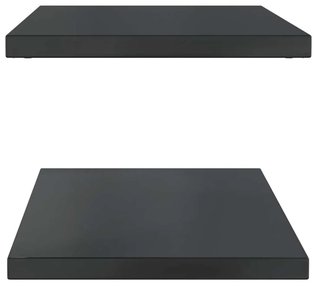 2 db fekete rozsdamentes acél fali polc 100 x 40 x 3 cm