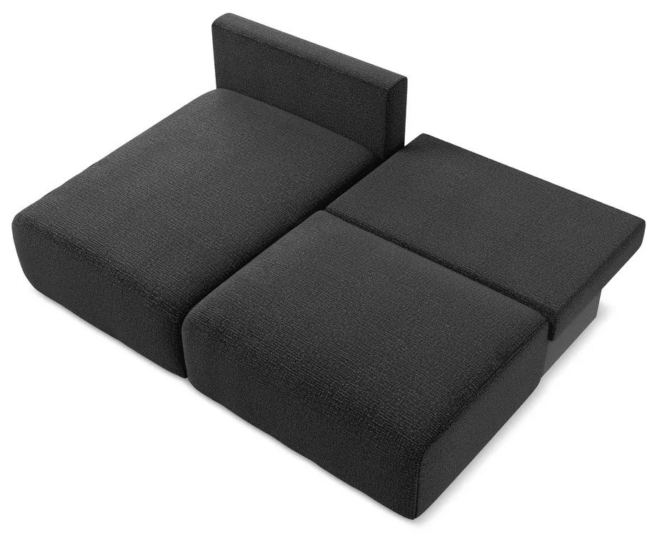 Fekete kinyitható-tárolóhelyes sarokkanapé (bal oldali) Kalena – Makamii