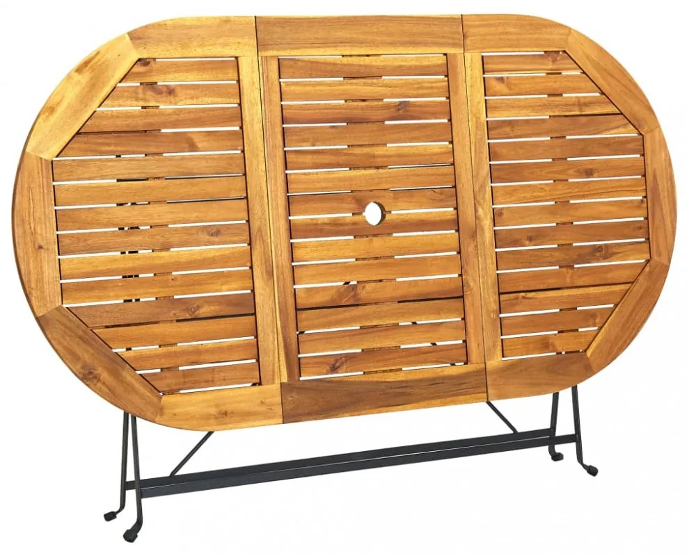ovális tömör akácfa kerti asztal 160 x 85 x 74 cm