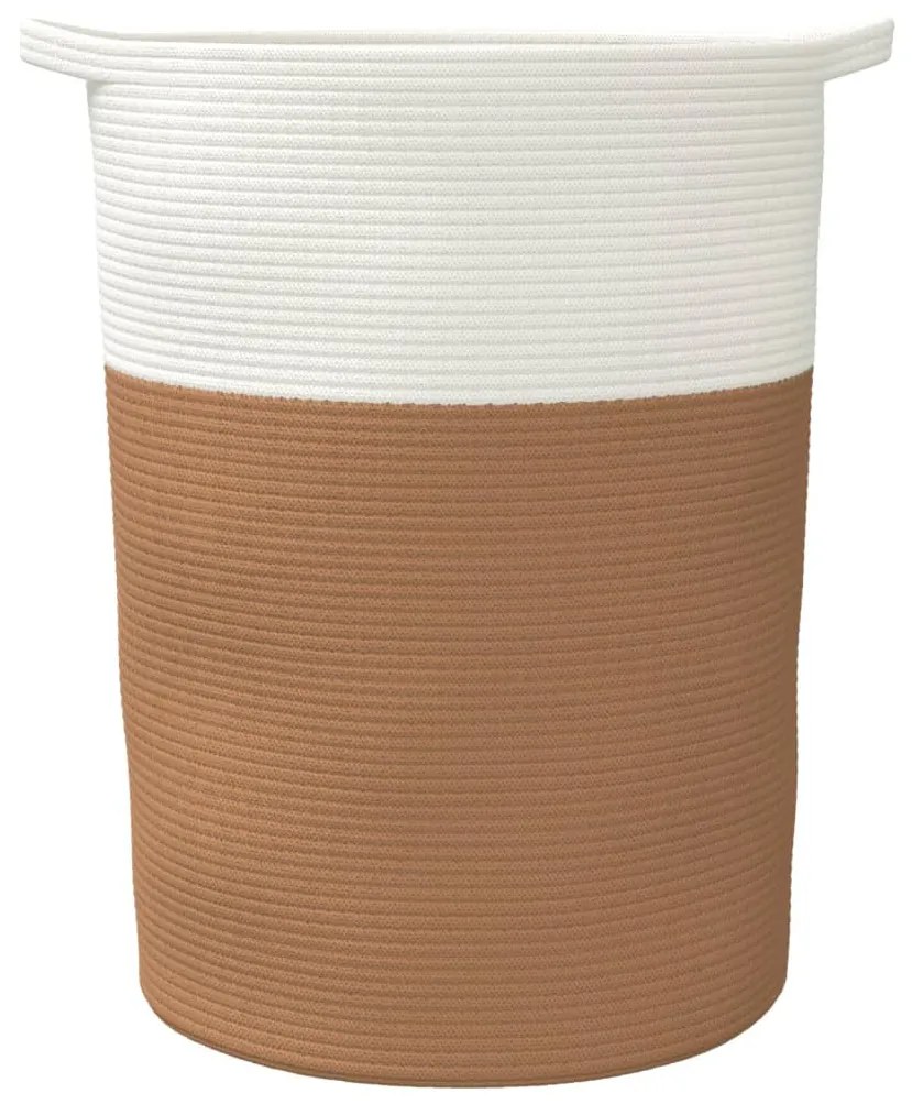 barna-fehér pamut tárolókosár Ø49 x 65 cm