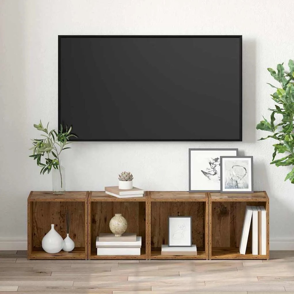 TV szekrény 2 pcs Barna 37 x 35 x 37 cm Faanyag