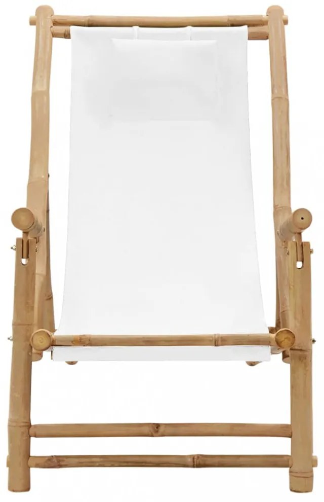 krémfehér bambusz és vászon nyugágy