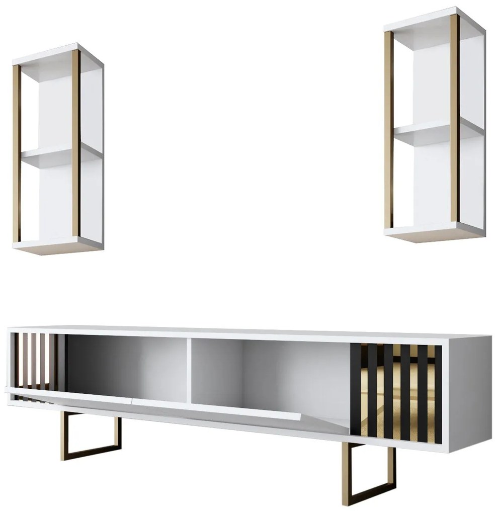 TV szekrény Gold Line - White, Black