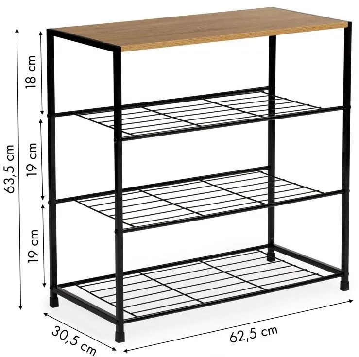 Cipőtartó 3 polccal
