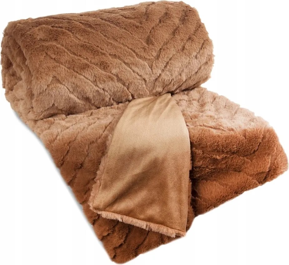 Ágytakaró Kate 150x200 Eurofirany mézszínű bolyhos szőrme 3D hatással