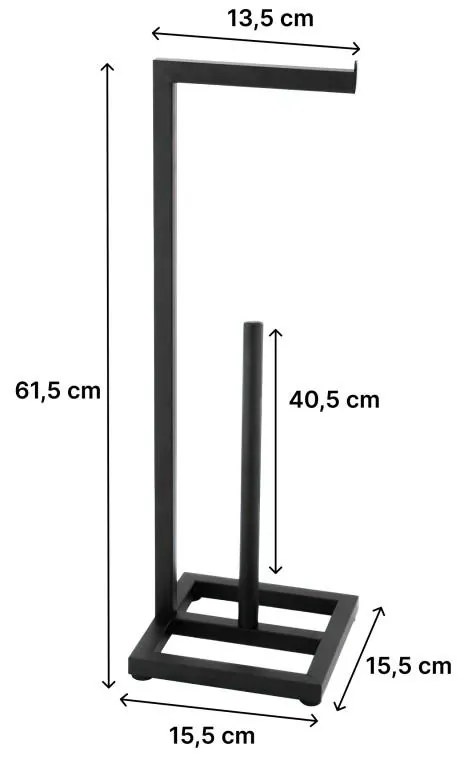 Erga Pap, fém WC-papír tartó 4 tekercs tárolására, matt fekete, ERG-YKA-P.PAP1-BLK
