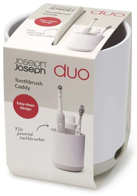 Fehér műanyag fogkefetartó pohár Duo – Joseph Joseph