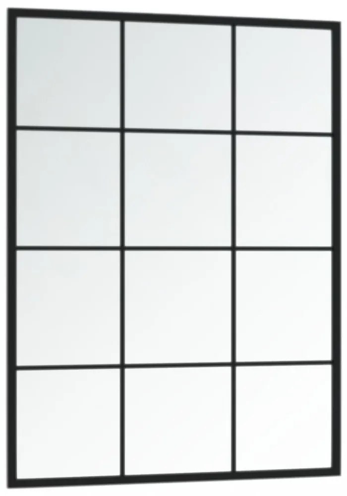 fekete fém fali tükör 80 x 60 cm