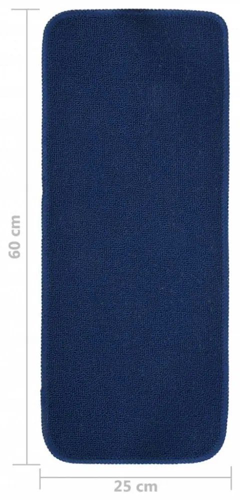 15 db sötétkék négyszögű csúszásmentes lépcsőszőnyeg 60 x 25 cm