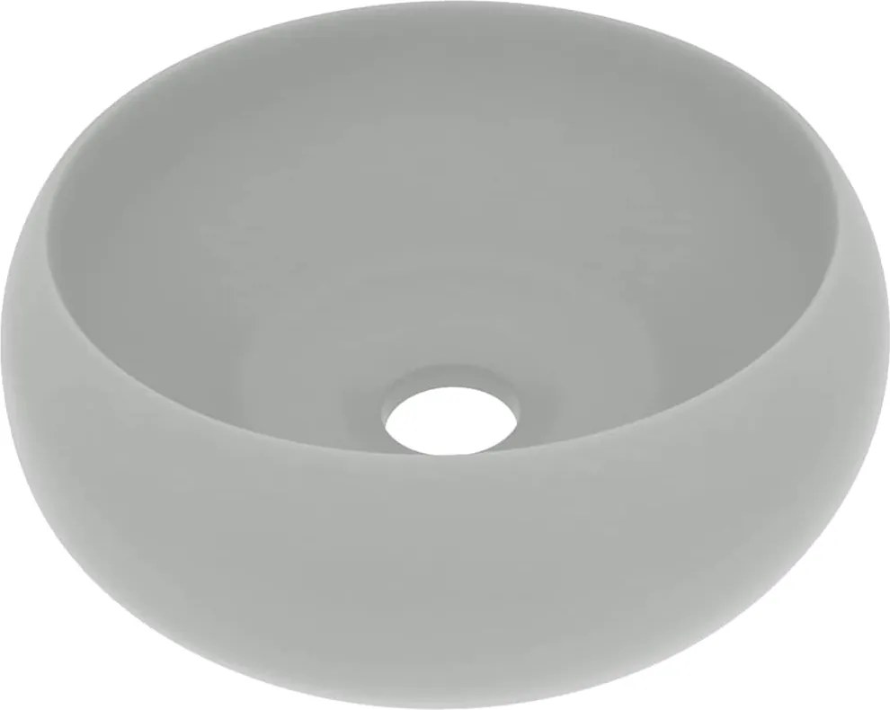vidaXL kerek matt világosszürke kerámia luxus mosdókagyló 40 x 15 cm