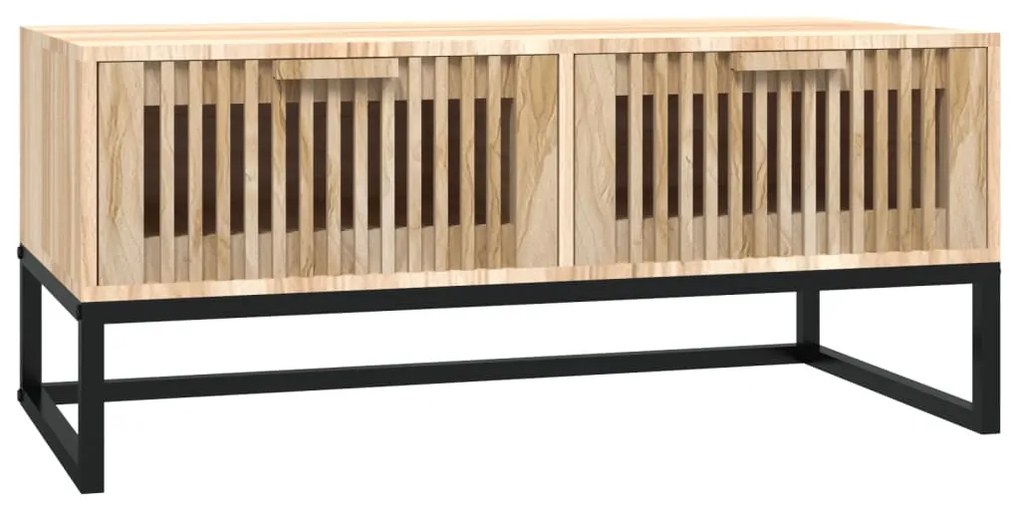 Szerelt fa és vas dohányzóasztal 80 x 40 x 35 cm