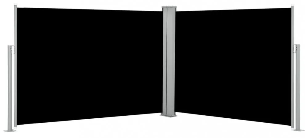 fekete behúzható oldalsó napellenző 100 x 1000 cm