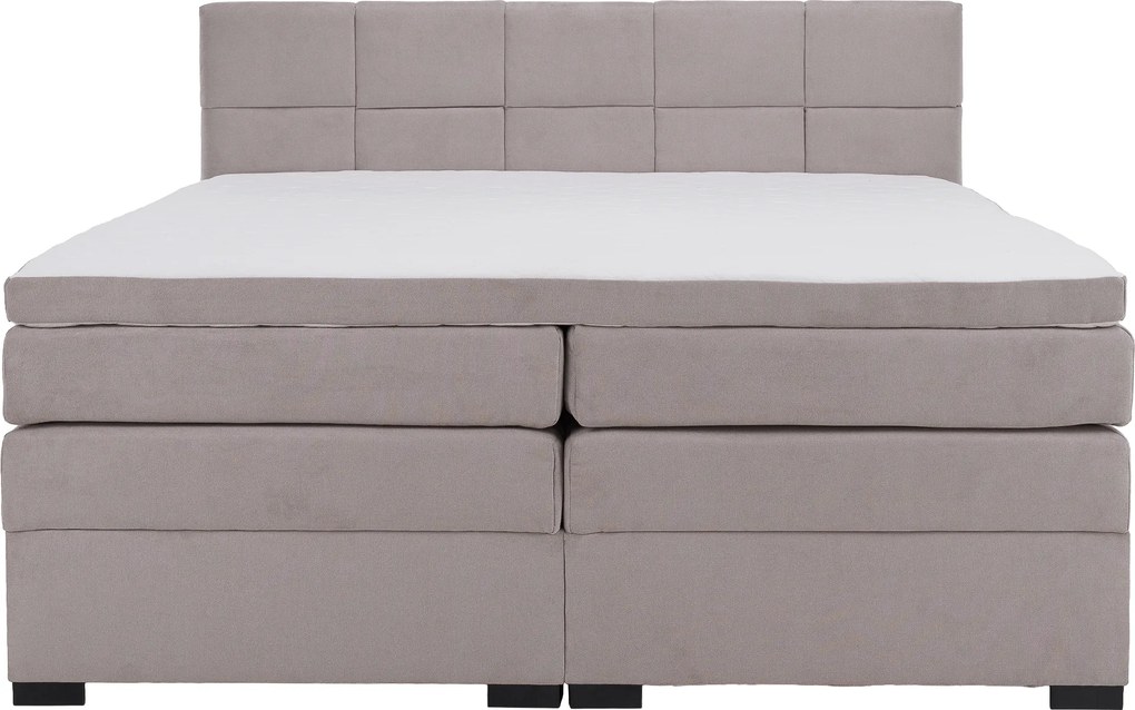Boxspring ágy, 200x200, szürkésbarna Taupe, APRIL