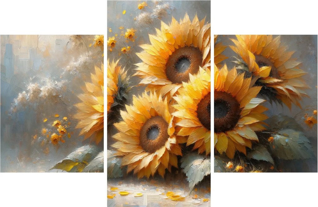 Kép - Napraforgók festménye (90x60 cm)