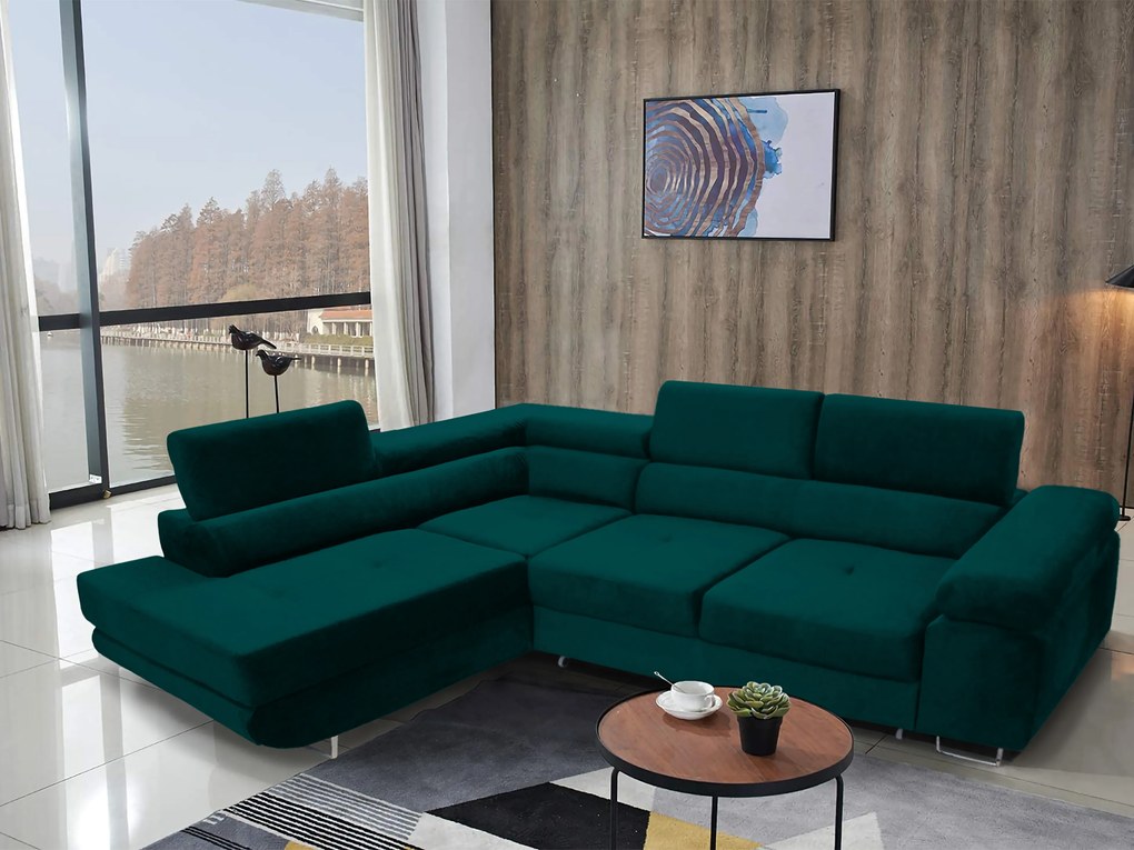 Sarok ülőgarnitúra Ascend L (smaragd) (B). 1061851