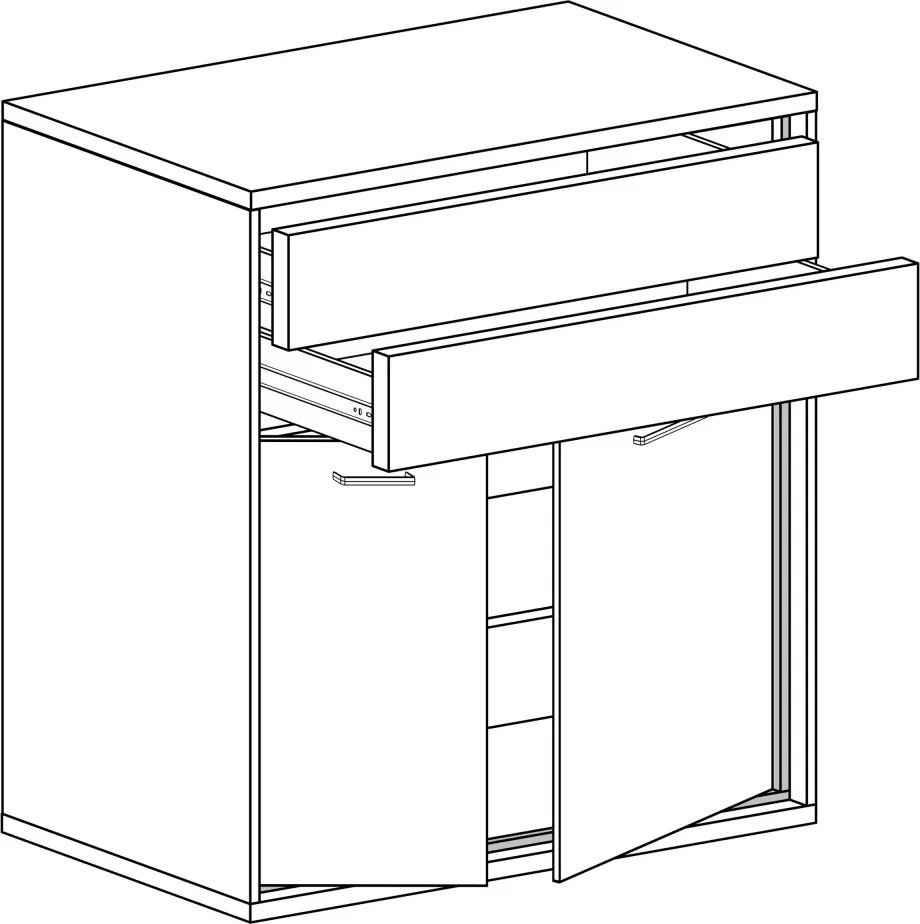 Aldabra Mediolan M-6 komód, hikora fa