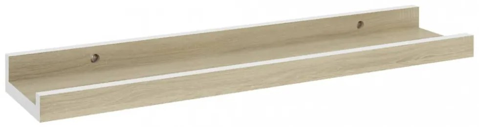 2 db fehér és sonoma tölgy színű fali polc 40 x 9 x 3 cm