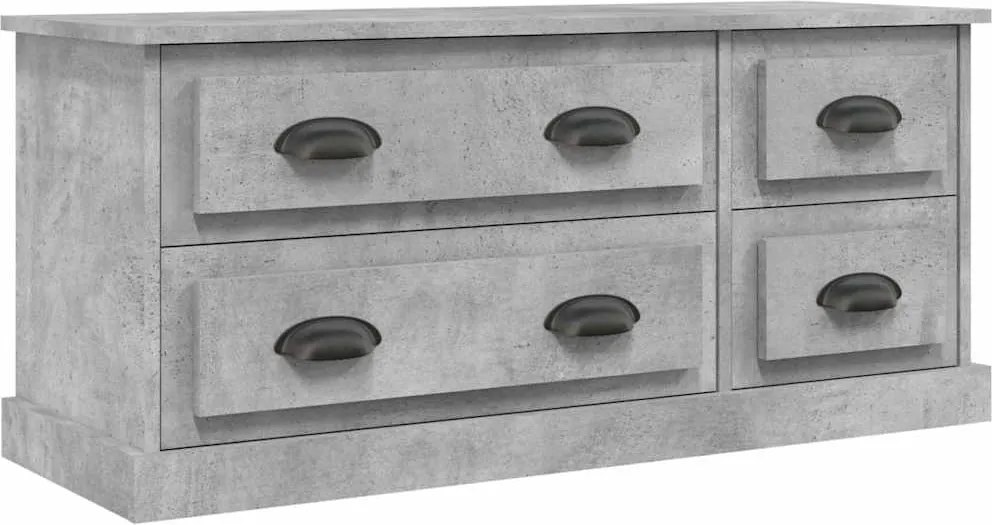 vidaXL betonszürke szerelt fa TV-szekrény 100 x 35,5 x 45 cm