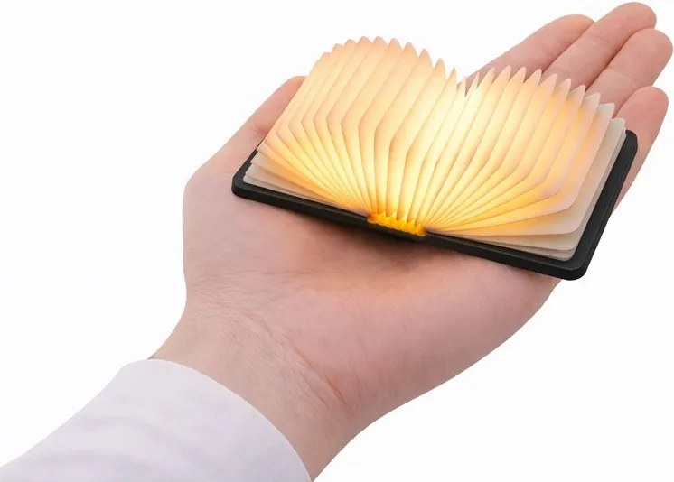Fekete USB hordozható fénydekoráció BookLight – Gingko