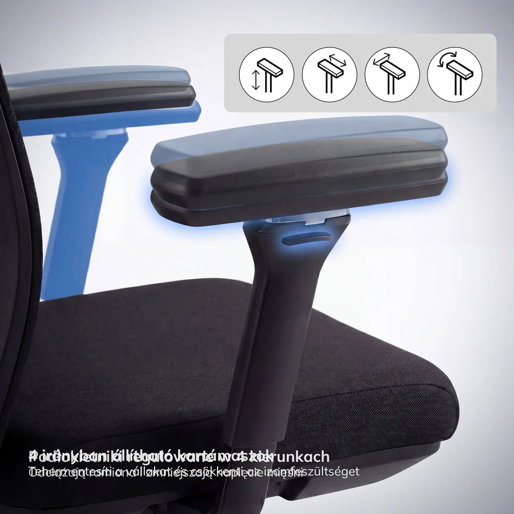 Ergonómikus, forgó irodai szék, fekete: VECTOR