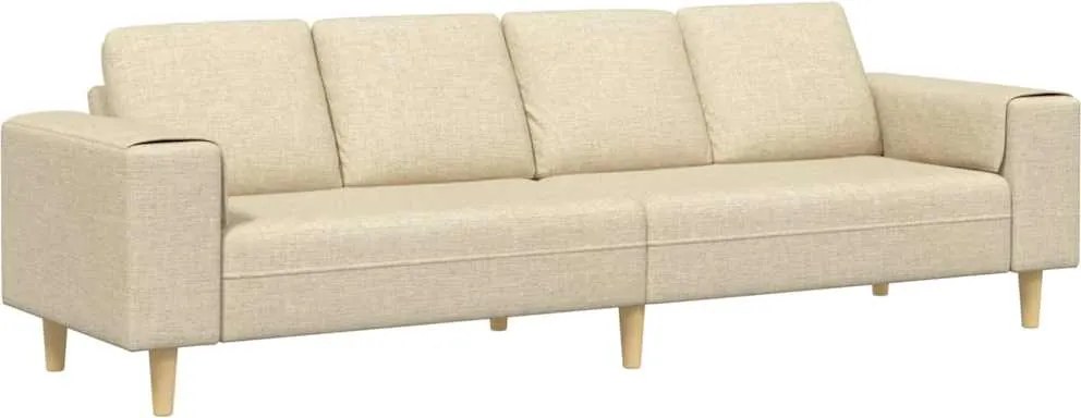 vidaXL Nappali Kanapé Krém 250 x 77 x 76 cm Poliészter