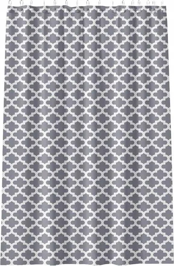 Zuhanyfüggöny Szürke Geometrikus Minták Modern Tömör Fürdőszoba