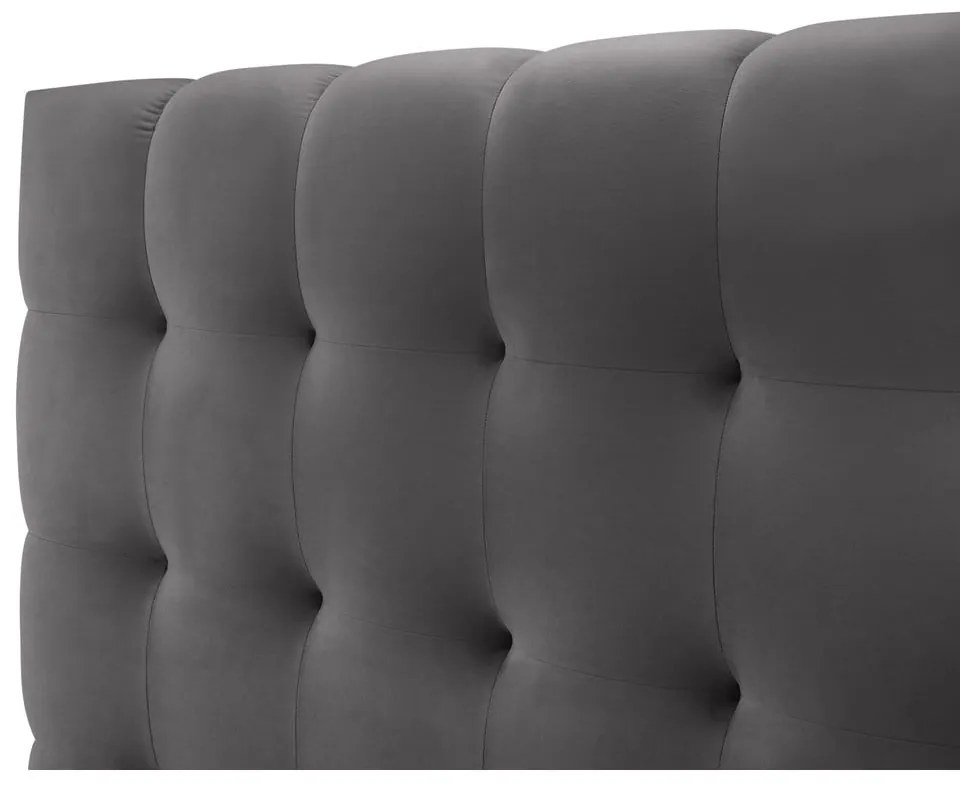 Szürke kárpitozott franciaágy tárolóhellyel, ágyráccsal 180x200 cm Bali – Cosmopolitan Design