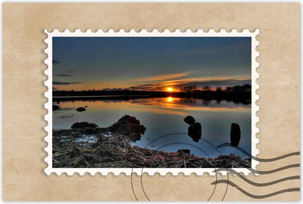 Poszterek 90x60 Naplemente tó