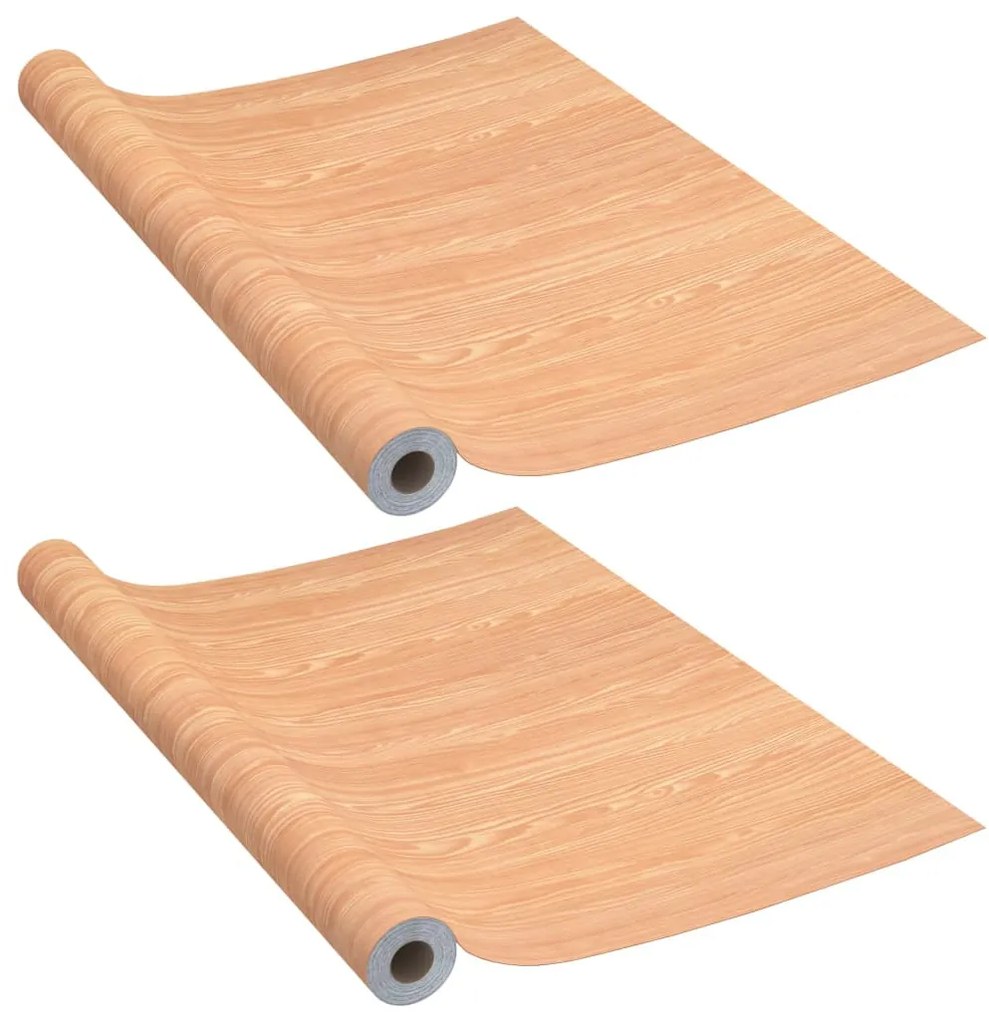 2 db juharszínű öntapadó PVC ajtófólia 210 x 90 cm
