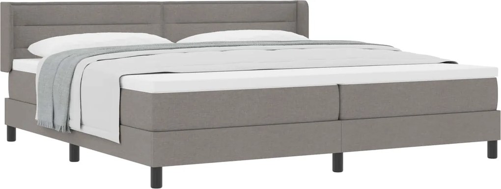 vidaXL Boxrugós ágy matracmal Tópszínű 200 x 200 cm Poliészter