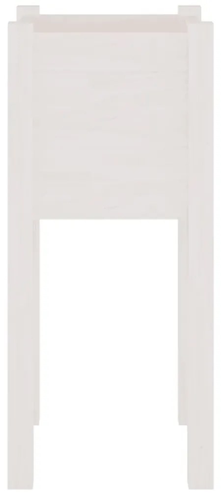 2 db fehér tömör fenyőfa kerti virágtartó 31 x 31 x 70 cm