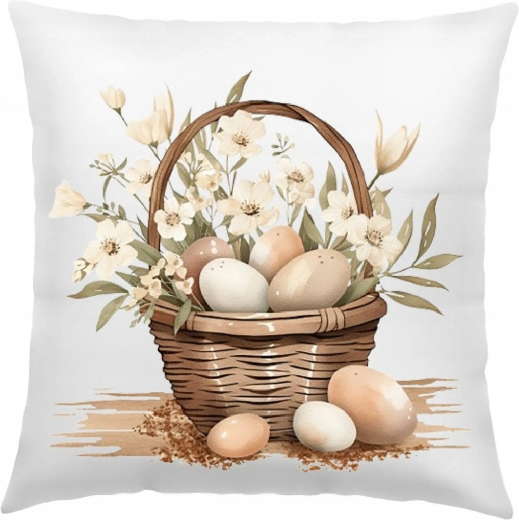Húsvéti Párnahuzat 40x40 cm Színes Tavaszi Mintákkal