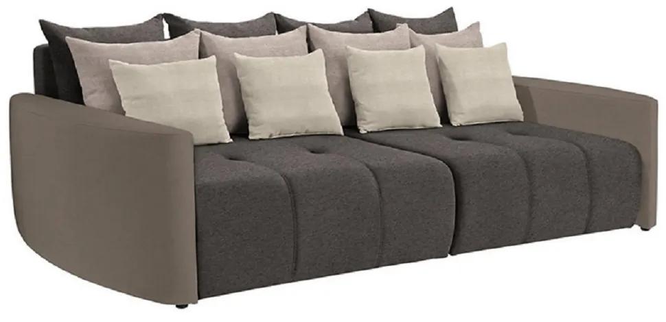 Stílusos nagy kanapé, taupe szürke-barna/világosbarna/krém, PORTO BIG SOFA