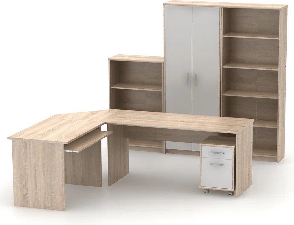 Íróasztal, sonoma tölgyfa, JOHAN 2 NEW 01