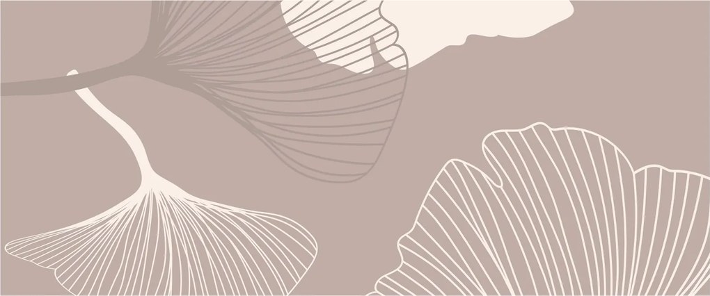 Kép - Bézs színű levelek N⁰1 (120x50 cm)