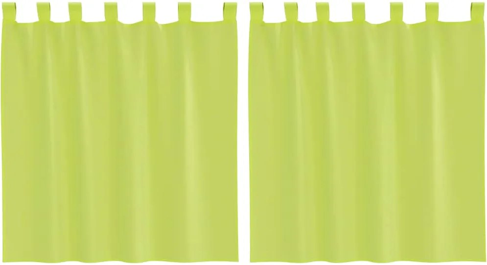 vidaXL 2 db almazöld fátyolfüggönyök fülecske tetejével 140x260 cm