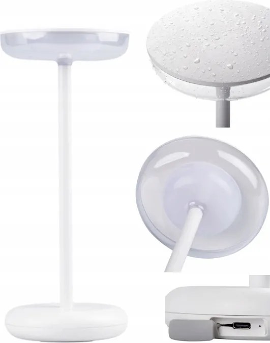 Kanlux Hermetikus Led asztali lámpa vezeték nélküli asztalhoz Meleg fehér