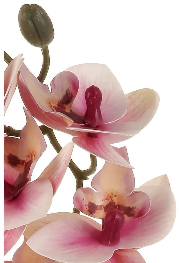 Orchidea művirág világos rózsaszín, 10 x 10 x 63 cm