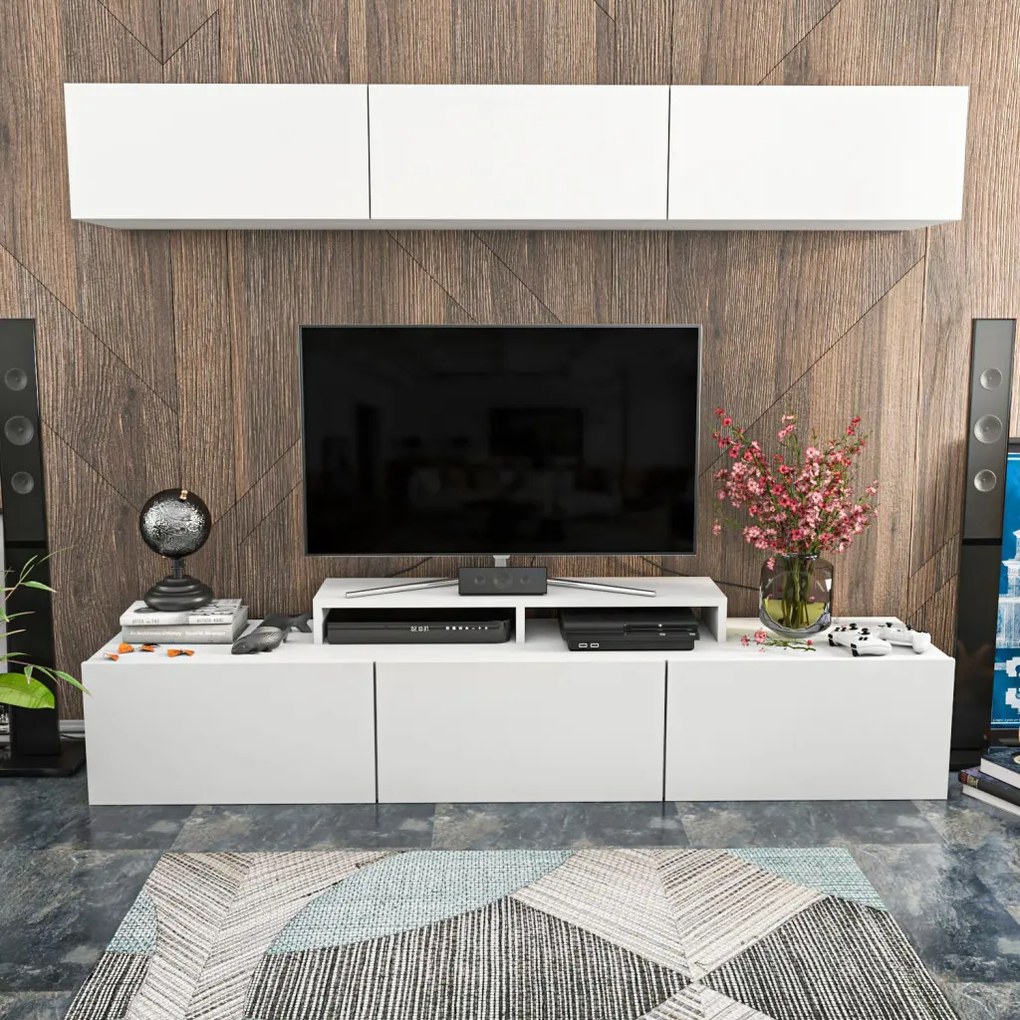 TV-állvány, fehér, 180 cm – TR788DEC3049