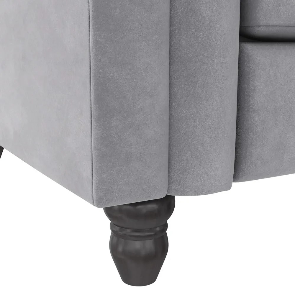 Világosszürke bársony kanapé 236 cm Felix – Støraa