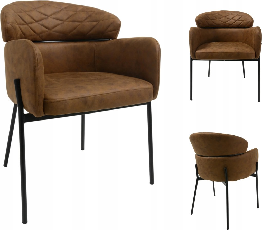 Kárpitozott Szék Nappali Étkező Modern Loft Steppelt Detroit