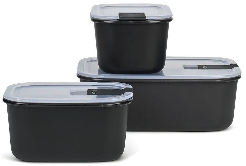 Élelmiszertartó doboz szett 3 db-os Nordic black – Mepal
