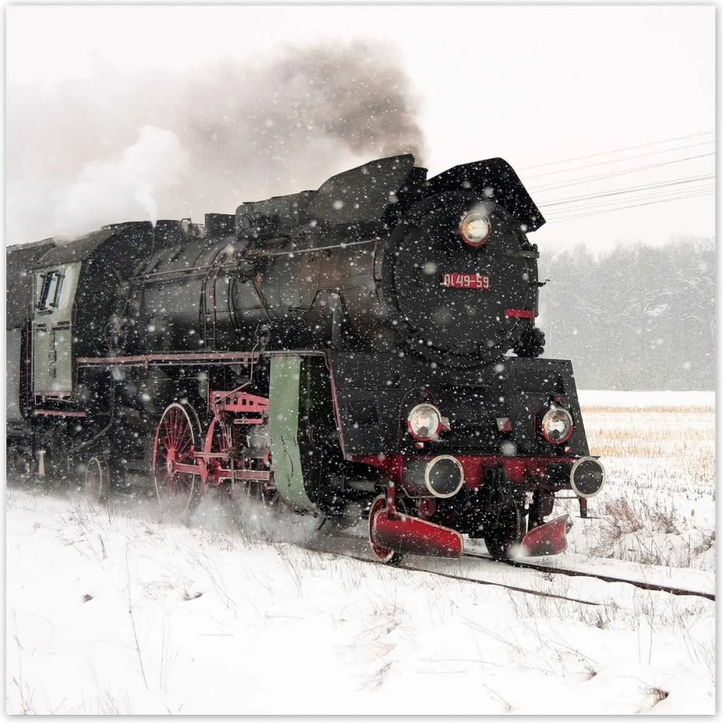 Poszterek 140x140 Vonat Ol49-59 télen