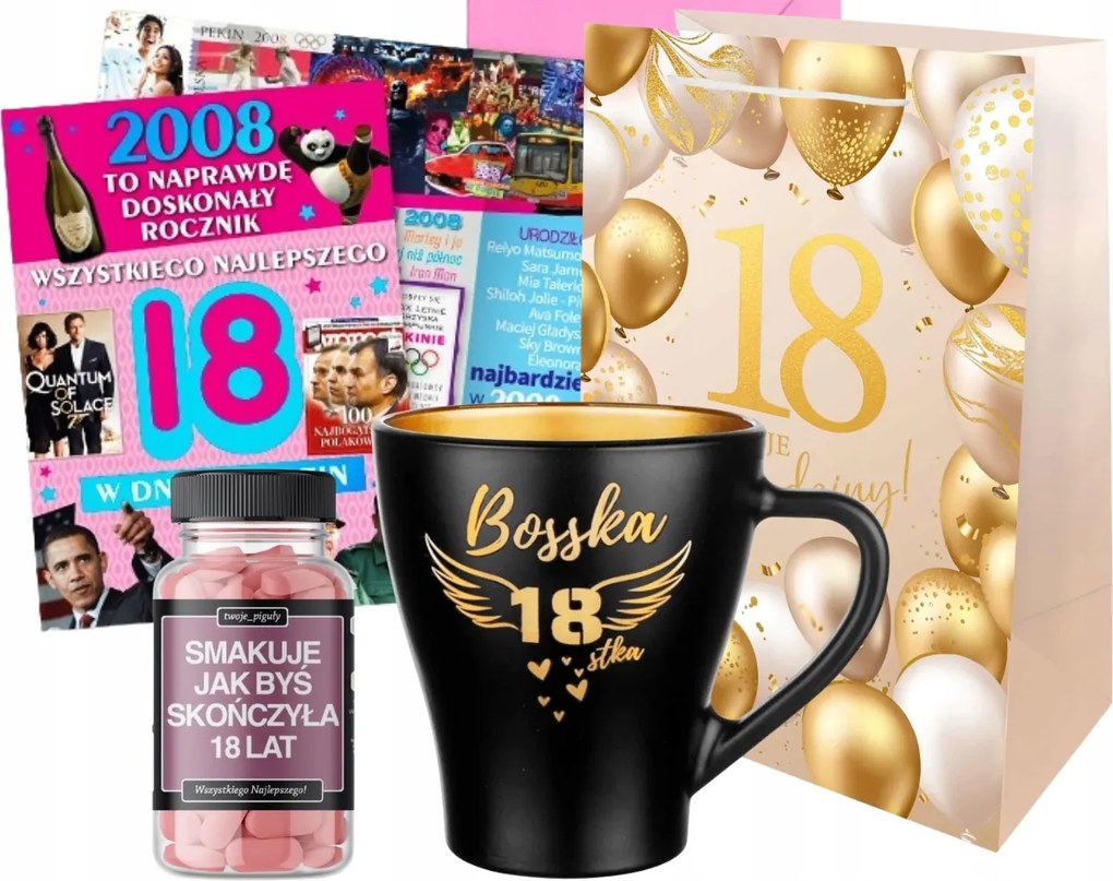 Ajándék 18. Születésnapra Neki Nőnek Bögre Szett Isteni 18db-os Box